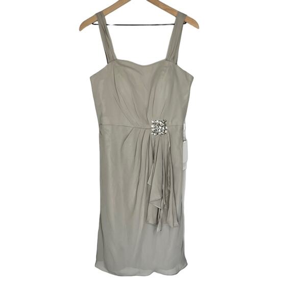 JJ’s House Formal Dress Silver Taupe with matching cardigan size 8 - Picture 1 of 8